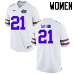 Women's Florida Gators #21 Fred Taylor NCAA Nike White Authentic Stitched College Football Jersey DJN7062WI